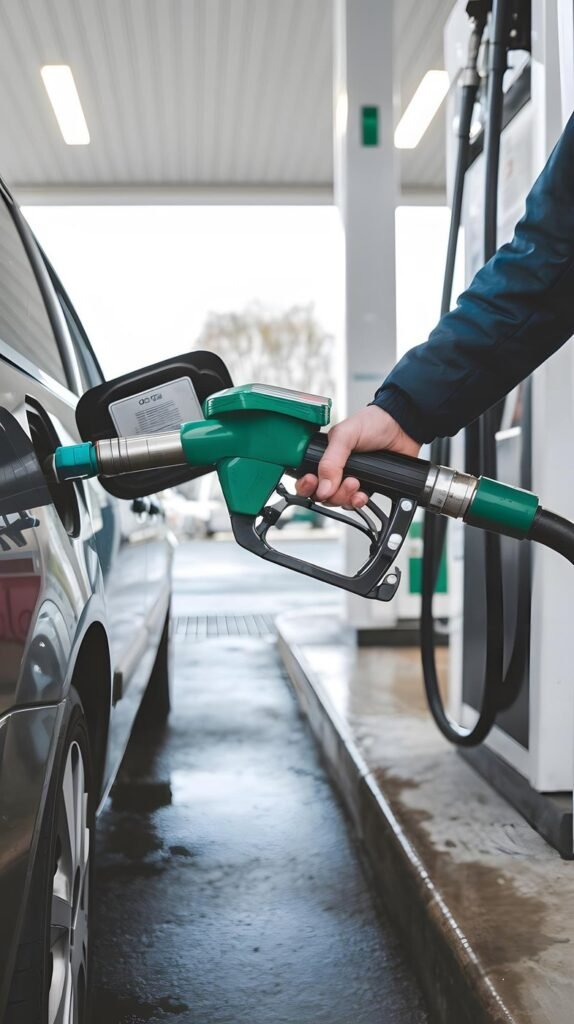 Refuelling a car with quality fuel