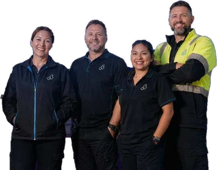 Octane team members in uniform at an Octane site